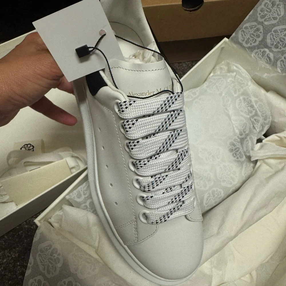 Alexander McQueen White and Black Sneakers with Iconic Design